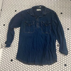 Orvis cotton Jean tunic button up shirt size medium